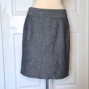 Grey Linen Blend Pencil Skirt by Banana Republic